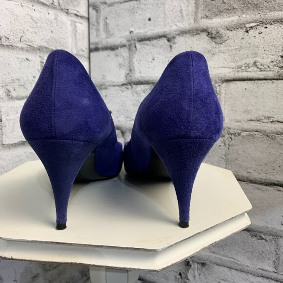 Elegant Blue Suede Heels - Picture 7 of 14